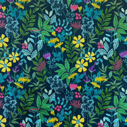 greenery vine pattern on a dark blue beeswax wrap