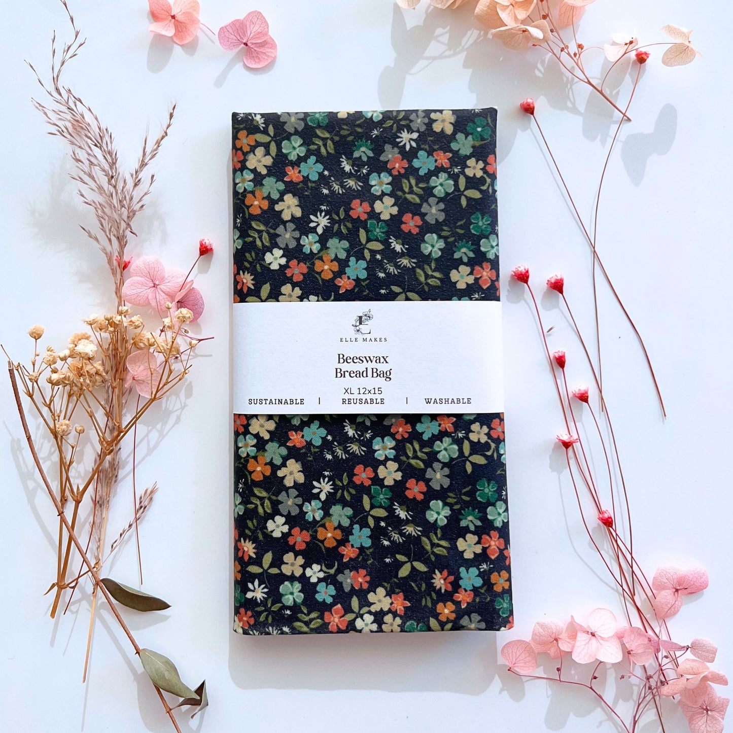 Ivy - Petite Bloom Beeswax Bread Bag