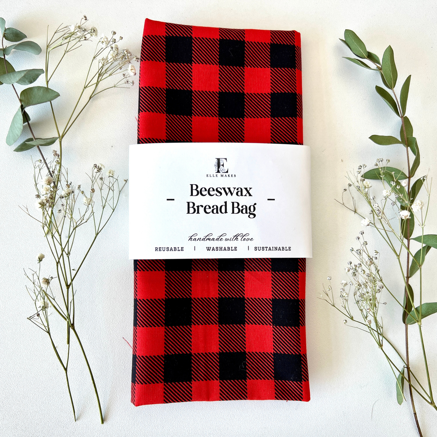 Charlie - Checkered Crumbs Beeswax Bread Bag