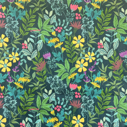 greenery vine pattern on a dark blue beeswax wrap