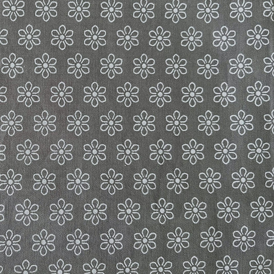 Pattern of white flowers on a gray background beeswax food wrap