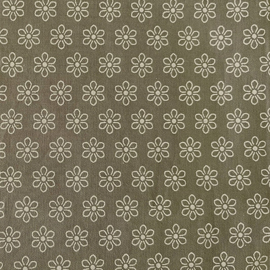 Pattern of white flowers on a grey beeswax food wrap