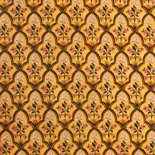 simple pink floral design on a orange beeswax wrap