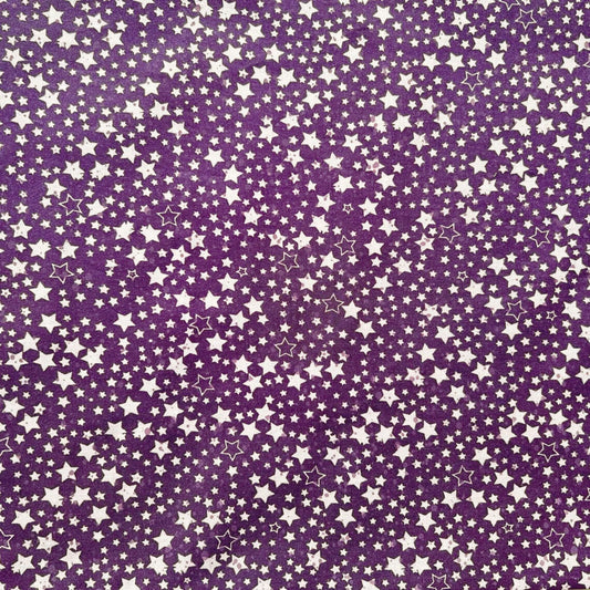 Purple beeswax wrap with white star pattern